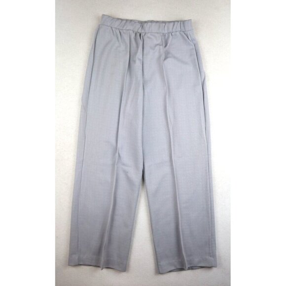 VINTAGE WOMEN'S GRAY ELASTIC WAIST CROPPED PULL-ON PANTS - SIZE S/M - Picture 3 of 5